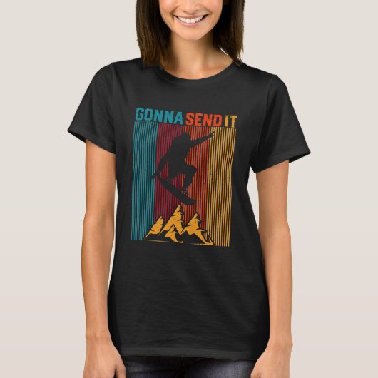Wird es Retro Funny Snowboarding Freestyle S sende T-Shirt (Vorderseite)
