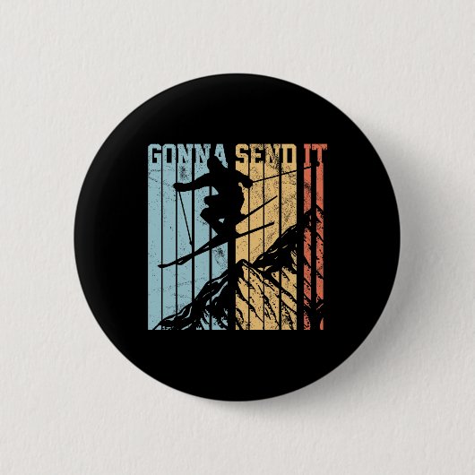 Wird es senden Winter Sport Skifahren Geschenk Button (Vorderseite)