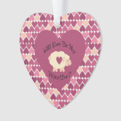 Wird Ewe mein Valentiner Herz-Muster Hintergrund Ornament (Vorderseite)