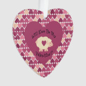 Wird Ewe mein Valentiner Herz-Muster Hintergrund Ornament (Vorderseite)