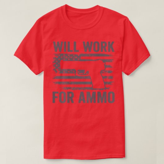 Wird für Ammo USA Flag Funny 9mm Pistole Gun arbei T-Shirt (Design vorne)