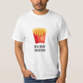Wird für Bitcoin arbeiten (weiß) T-Shirt (Vorderseite)