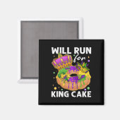 Wird für die King Cake Mardi Gras Parade laufen Magnet (Vorderseite/Rückseite)