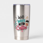 Wird für Kaffee arbeiten Krankenschwester Thermobecher (Vorderseite)