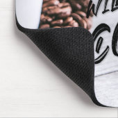 Wird für Kaffee arbeiten, schwarz Mousepad (Ecke)