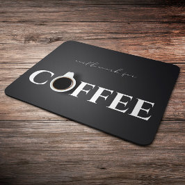 Wird für Kaffee arbeiten, schwarz Mousepad