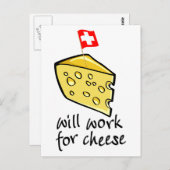 wird für Käse arbeiten Postkarte (Vorne/Hinten)