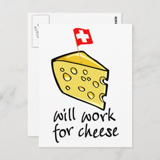 wird für Käse arbeiten Postkarte (Vorne/Hinten)