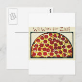 Wird für Pizza arbeiten Postkarte (Vorne/Hinten)