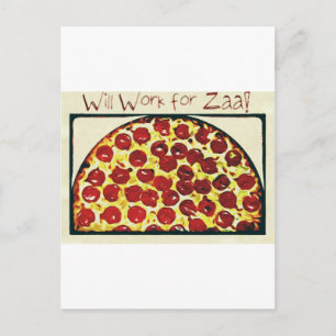 Wird für Pizza arbeiten Postkarte