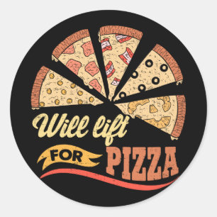 Wird für Pizza aufheben - Funny Novelout Workout Runder Aufkleber