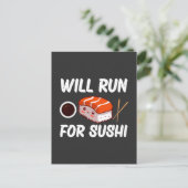 wird für Sushi-Liebhaber laufen Postkarte (Stehend Vorderseite)