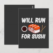 wird für Sushi-Liebhaber laufen Postkarte (Vorne/Hinten)