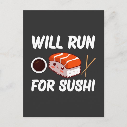 wird für Sushi-Liebhaber laufen Postkarte (Vorderseite)