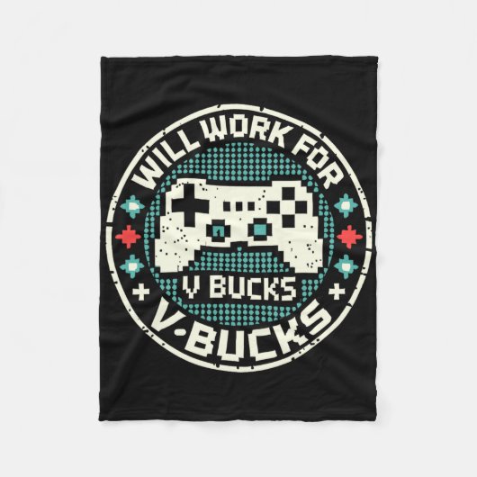 Wird für V-Bucks arbeiten Fleecedecke (Vorderseite)