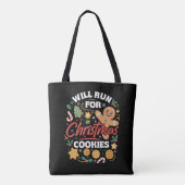 Wird für Weihnachtsplätzchen laufen Lustiger Weihn Tasche (Rückseite)