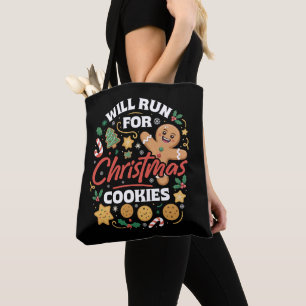 Wird für Weihnachtsplätzchen laufen Lustiger Weihn Tasche