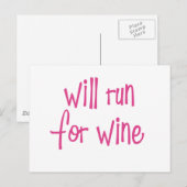 Wird für Wein laufen Postkarte (Vorne/Hinten)