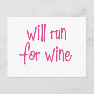 Wird für Wein laufen Postkarte