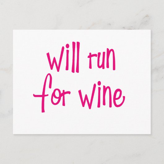 Wird für Wein laufen Postkarte (Vorderseite)