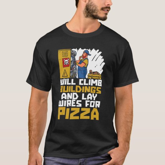 Wird Gebäude klettern und Wiesen für Pizzaelemente T-Shirt (Vorderseite)