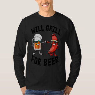 Wird grillen für Bier Frauen Hot Dog & Bier Foodi T-Shirt