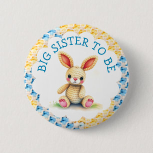 Wird große Schwester Baby Shower für Jungen Button