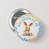 Wird große Schwester | Baby Shower für Jungen Button (Vorne & Hinten)