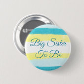 Wird große Schwester gelbe blaue Babyparty-Button Button (Vorne & Hinten)
