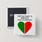 Wird Hälfte meiner Herz-dieses Weihnachten Button (Vorne & Hinten)