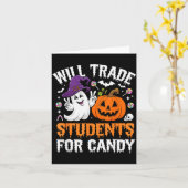 Wird Halloween-Lehrer Schüler gegen Süßigkeiten ta Karte (Gelbe Blume)