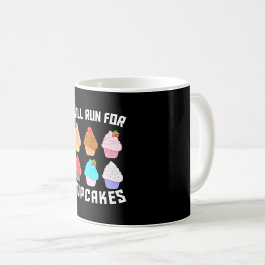 Wird laufen Cupcakes Funny Runner Cupcake Spaß Kaffeetasse (VorderseiteRechts)