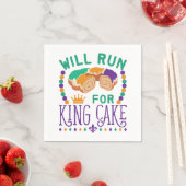 Wird laufen für King Cake Funny Mardi Gras Running Serviette (Beispiel)