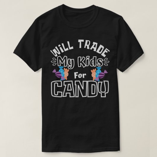 Wird meine Kinder gegen Candy Funny Halloween Cost T-Shirt (Design vorne)