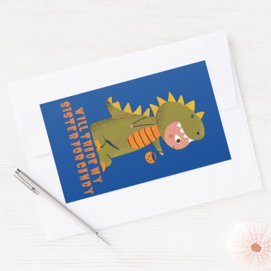 WIRD MEINE SCHWESTER FÜR CANDY lustigen halloween Rechteckiger Aufkleber (Umschlag)