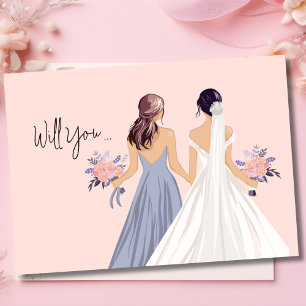 Wird meine Trauzeugin sein? Braut mit Trauzeugin Karte