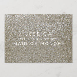Wird meine Trauzeugin White Sequins Card sein? Einladung