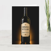 Wird mit dem Alter lustiger Wein Geburtstag Karte (Vorderseite)