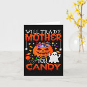 Wird Mutter gegen Candy Funny Halloween Kids tausc Karte (Gelbe Blume)