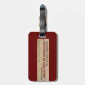 Wird NICHT verletzt Gepäckanhänger (Rückseite vertikal)