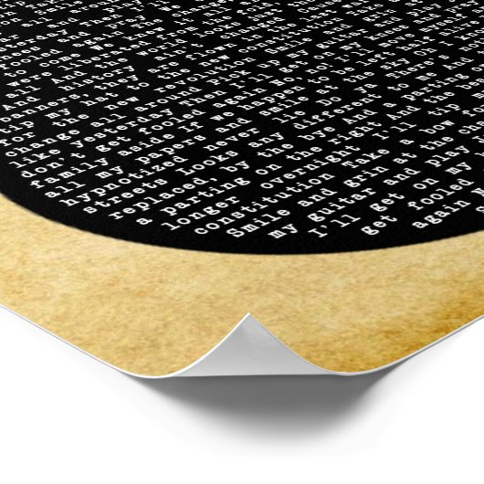 Wird nicht wieder getäuscht schwarze Gitarre Song  Poster (Ecke)