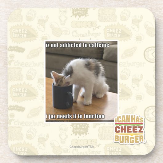 Wird nicht zum Koffein gewöhnt Getränkeuntersetzer (Vorderseite)
