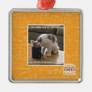 Wird nicht zum Koffein gewöhnt Silbernes Ornament