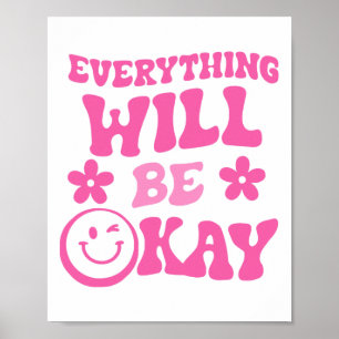 Wird Ok Retro Groovy Mental Health Bewusstsein Poster