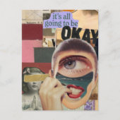 Wird Okay sein Surrealer Mixed-Media-Collage Postkarte (Vorderseite)