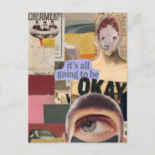 Wird Okay sein Surrealer Mixed-Media-Collage Postkarte (Vorderseite)