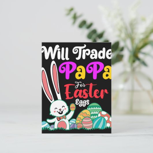 Wird Papa für Ostereier tauschen Postkarte (Stehend Vorderseite)