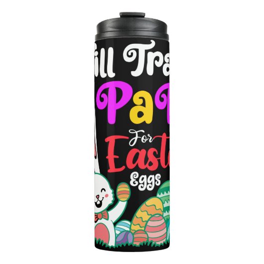 Wird Papa für Ostereier tauschen Thermosbecher (Vorderseite)