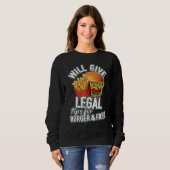 Wird rechtliche Tipps für Burger & Fries Anwalt ge Sweatshirt (Vorne ganz)