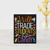 Wird Schüler für Candy Lehrer Niedlich Hallowage t Karte (Gelbe Blume)